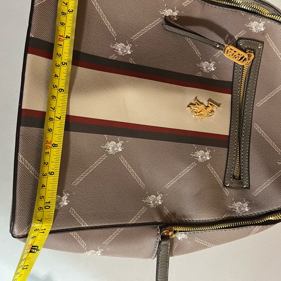 U.S. Polo Assn. Brown Backpack with Red and White Stripes - Picture 8 of 13